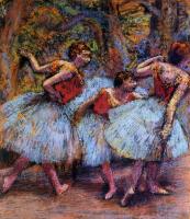 Degas, Edgar - Three Dancers, Blue Skirts, Red Blouses